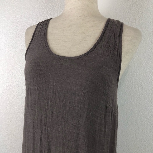 Anthropologie A’Reve Grey Taupe High Low Boho Lace Tiered Ruffle Dress - Picture 5 of 11